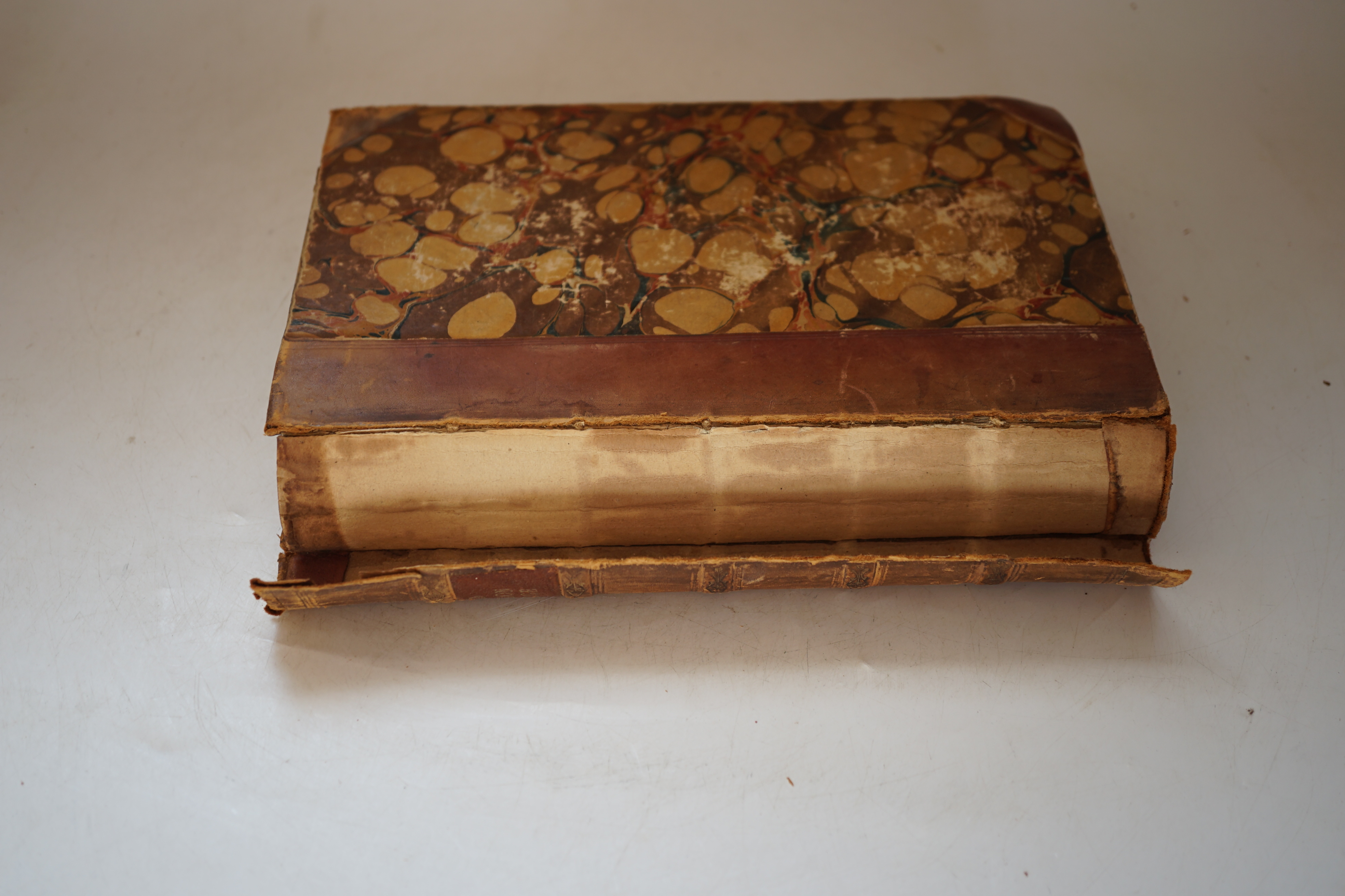 Rodwell, George Herbert - Old London Bridge, a Romance of the Sixteenth Century, illustrated by Alfred Ashley, 1st edition in book form, with fold out frontispiece and 23 plates, 8vo, half calf, split to spine front edge